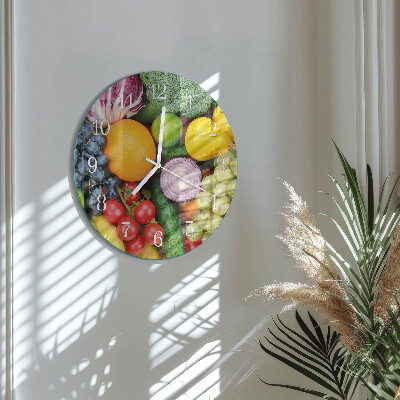 Reloj de pared redondo Frutas y verduras