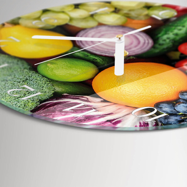 Reloj de pared redondo Frutas y verduras