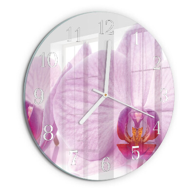 Reloj de pared redondo Orquídea