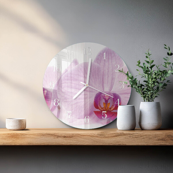 Reloj de pared redondo Orquídea