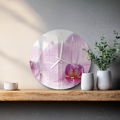 Reloj de pared redondo Orquídea