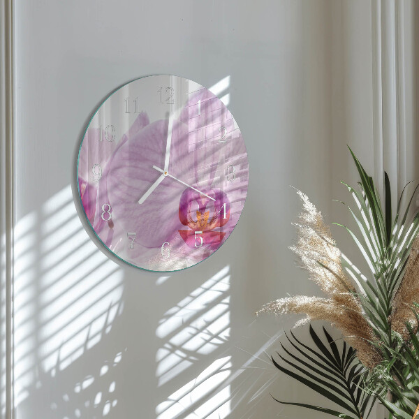 Reloj de pared redondo Orquídea