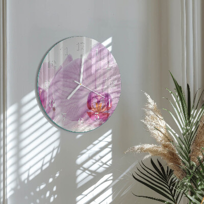 Reloj de pared redondo Orquídea