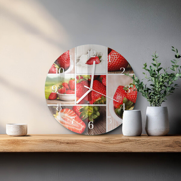 Reloj de pared redondo fresas