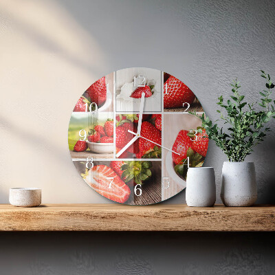 Reloj de pared redondo fresas