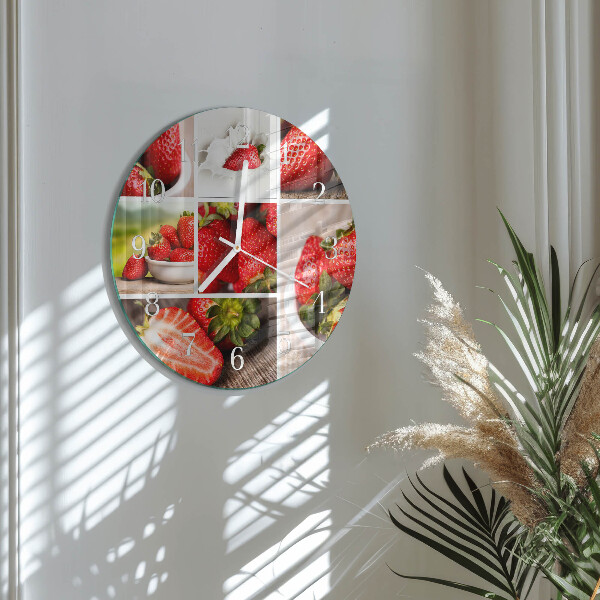 Reloj de pared redondo fresas