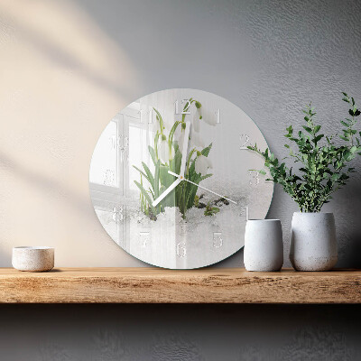 Reloj de pared redondo Campanilla de febrero
