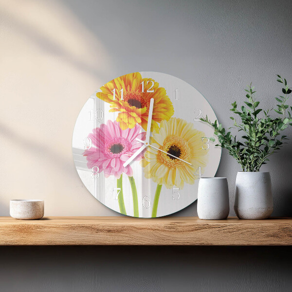 Reloj de pared redondo Flores