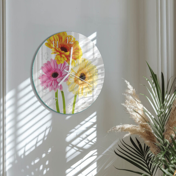 Reloj de pared redondo Flores