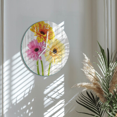 Reloj de pared redondo Flores
