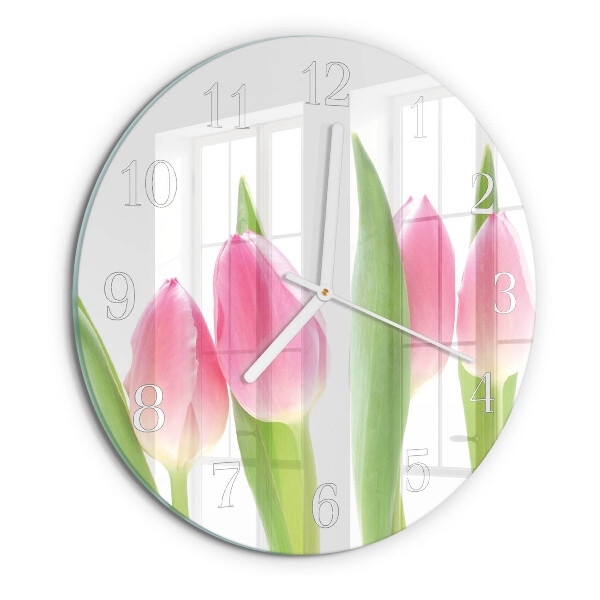 Reloj de pared redondo tulipanes
