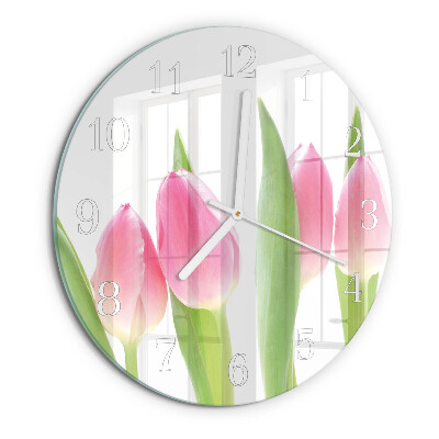 Reloj de pared redondo tulipanes