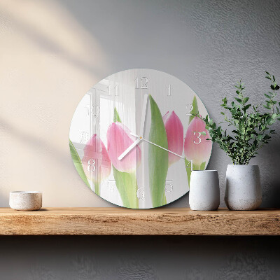 Reloj de pared redondo tulipanes