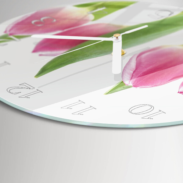 Reloj de pared redondo tulipanes