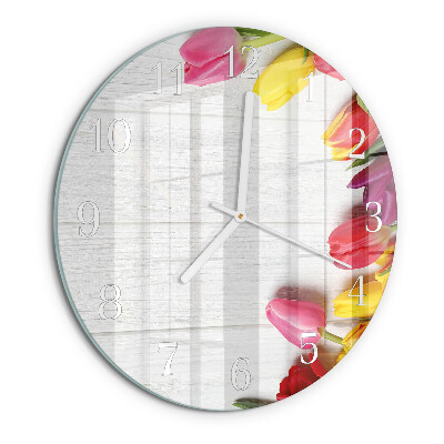 Reloj de pared redondo tulipanes
