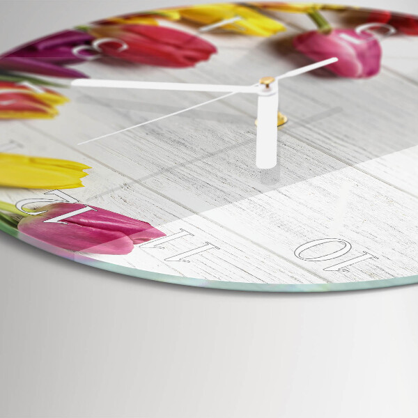 Reloj de pared redondo tulipanes