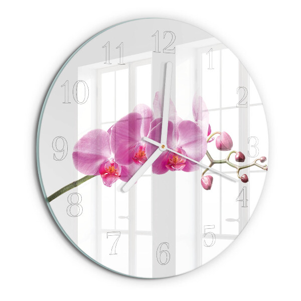 Reloj de pared redondo Orquídea