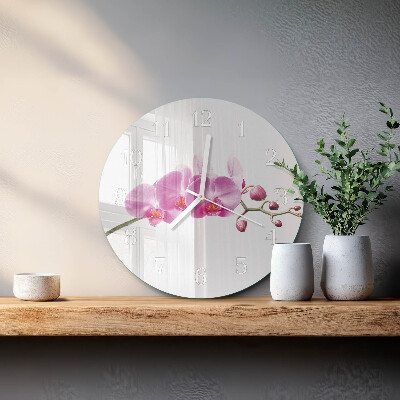 Reloj de pared redondo Orquídea