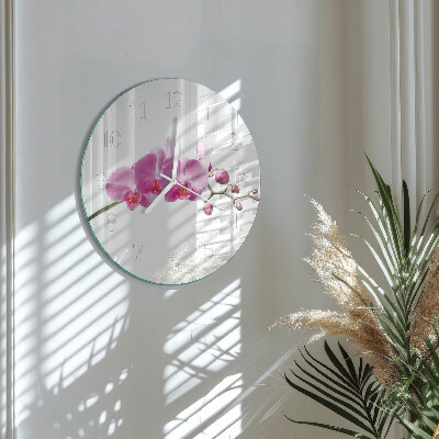 Reloj de pared redondo Orquídea