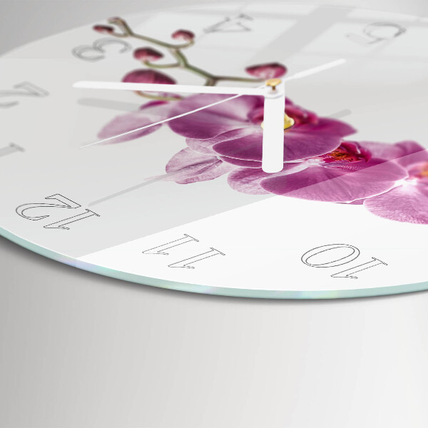 Reloj de pared redondo Orquídea