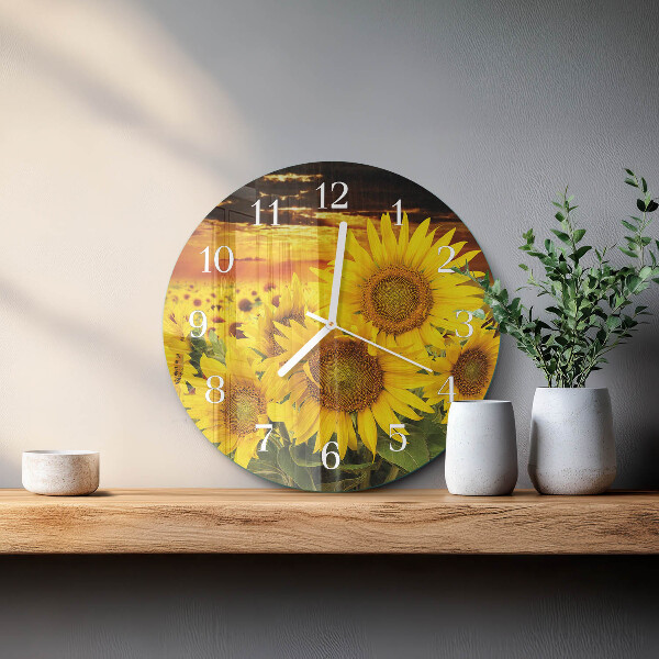 Reloj de pared redondo Girasoles