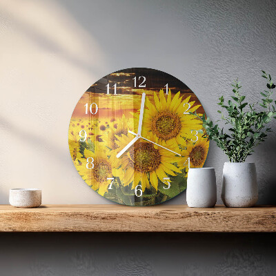 Reloj de pared redondo Girasoles