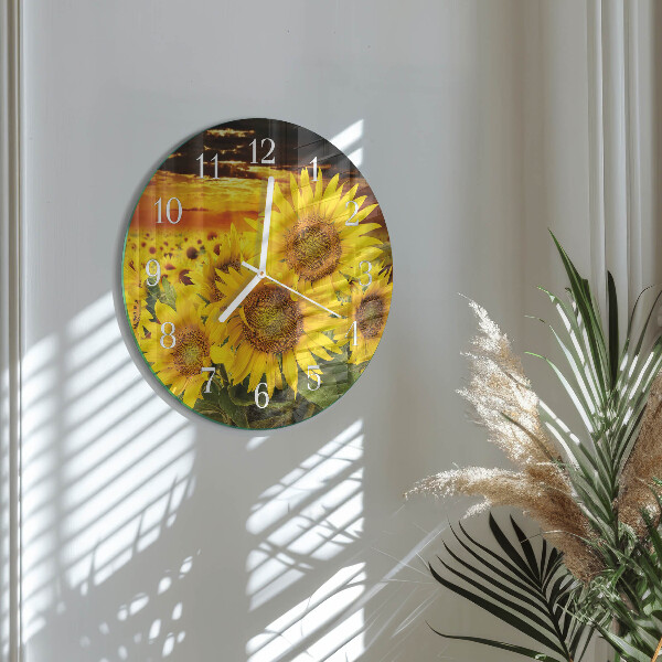Reloj de pared redondo Girasoles