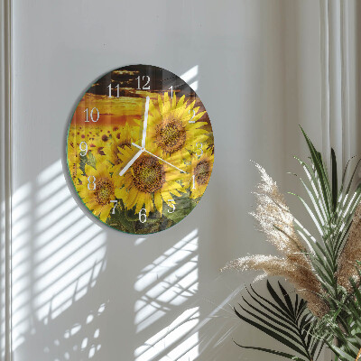 Reloj de pared redondo Girasoles