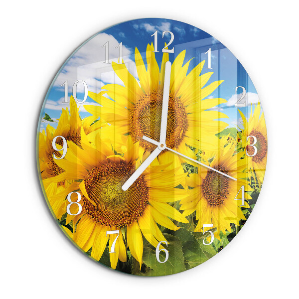 Reloj de pared redondo Girasoles