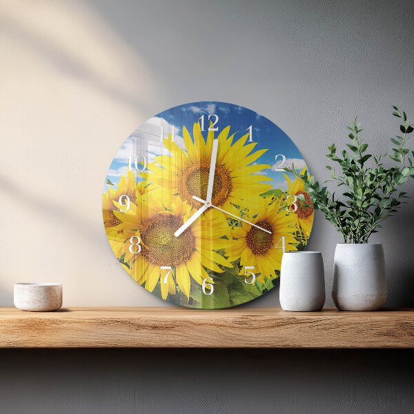 Reloj de pared redondo Girasoles