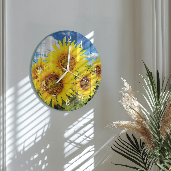 Reloj de pared redondo Girasoles