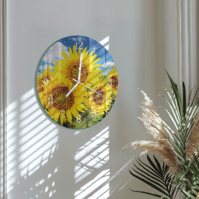 Reloj de pared redondo Girasoles