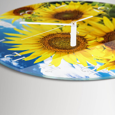 Reloj de pared redondo Girasoles