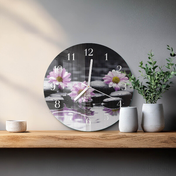 Reloj de pared redondo Flores