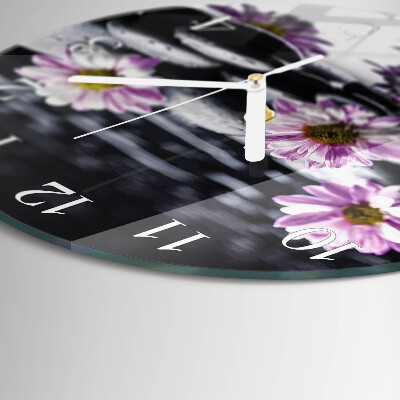 Reloj de pared redondo Flores