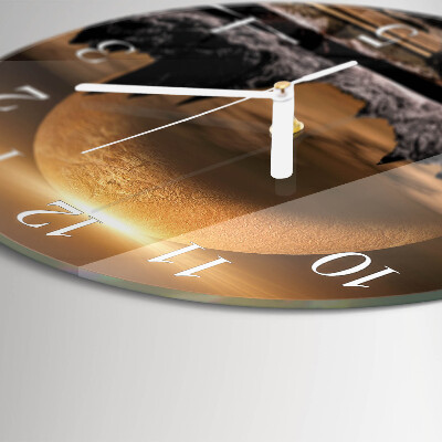 Reloj de pared redondo montañas