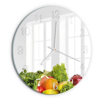 Reloj de pared redondo Verduras