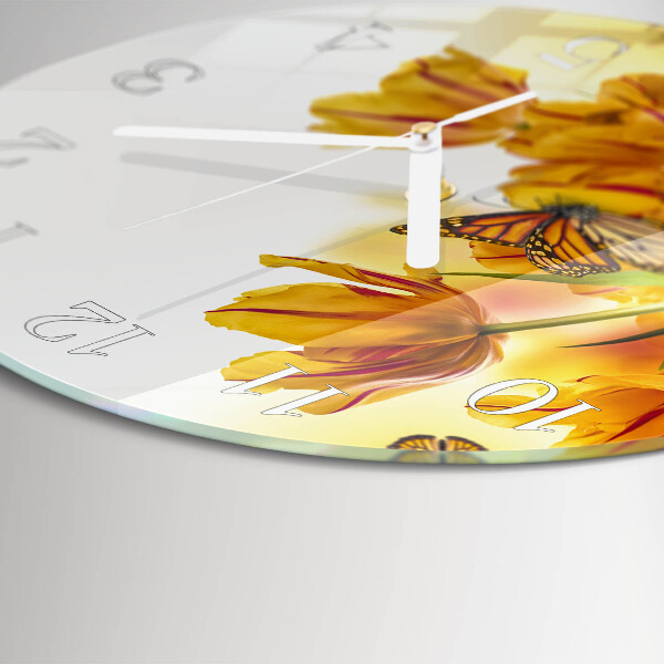 Reloj de pared redondo tulipanes