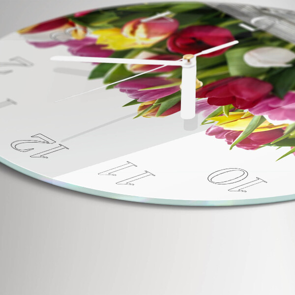 Reloj de pared redondo tulipanes