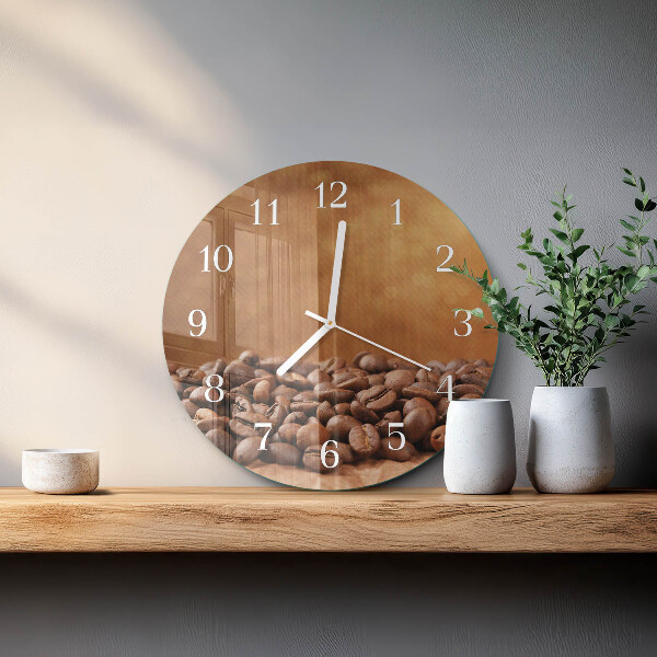 Reloj de pared redondo Granos de café