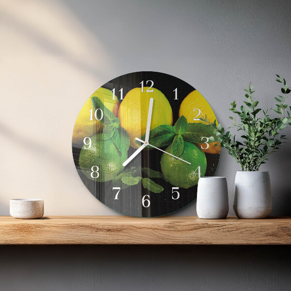 Reloj de pared redondo Limones