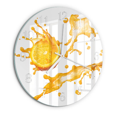 Reloj de pared redondo zumo de naranja