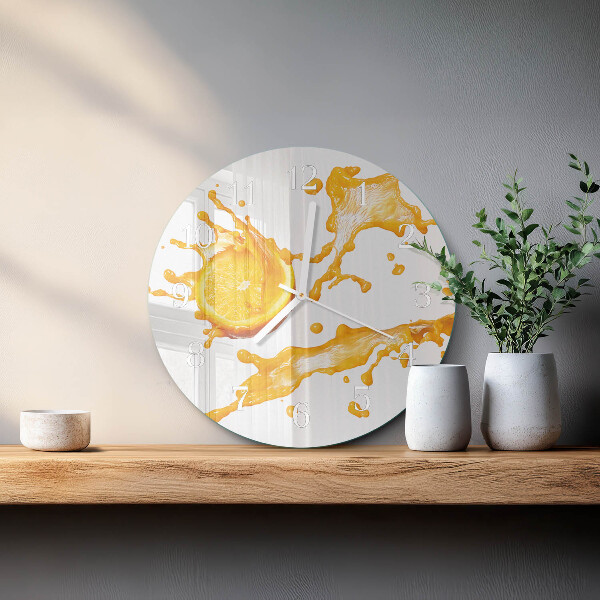 Reloj de pared redondo zumo de naranja