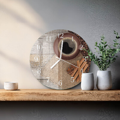 Reloj de pared redondo Granos de café