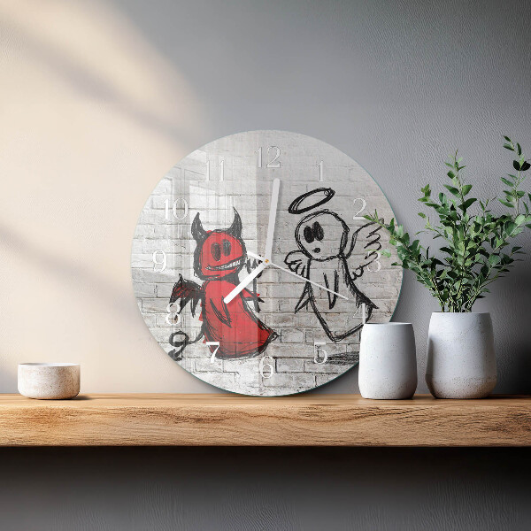 Reloj de pared redondo Ángel Diablo
