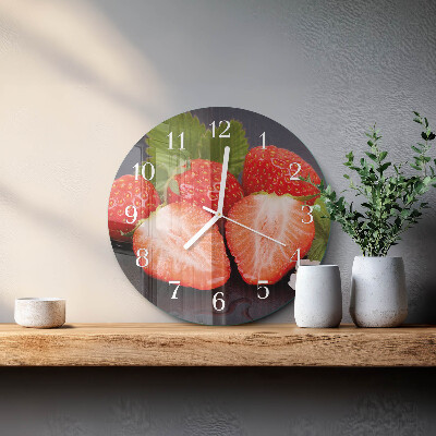 Reloj de pared redondo fresas