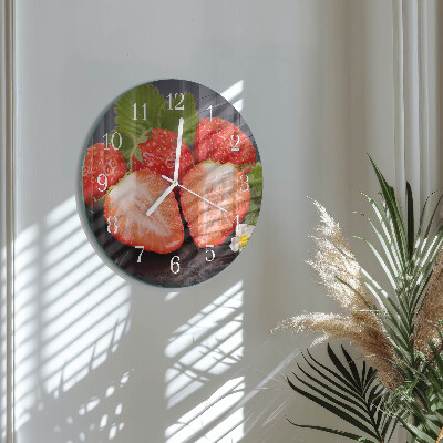 Reloj de pared redondo fresas