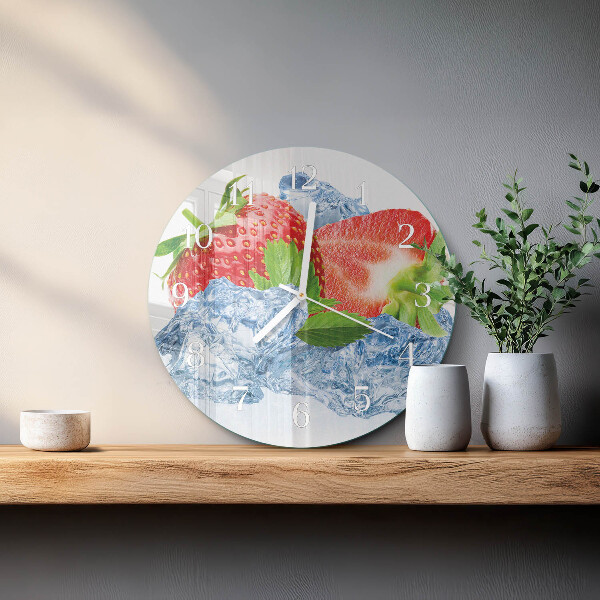 Reloj de pared redondo Helado de fresa