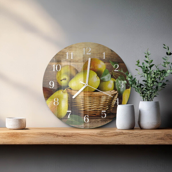 Reloj de pared redondo peras