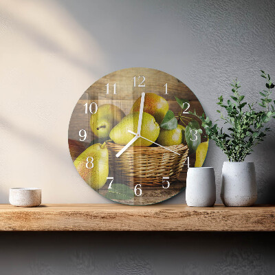 Reloj de pared redondo peras